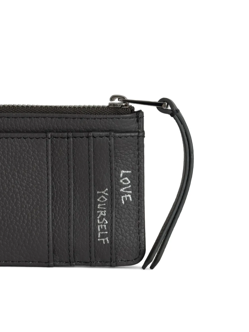 Zadig & Voltaire Wings-detail Top-zip Wallet In Black