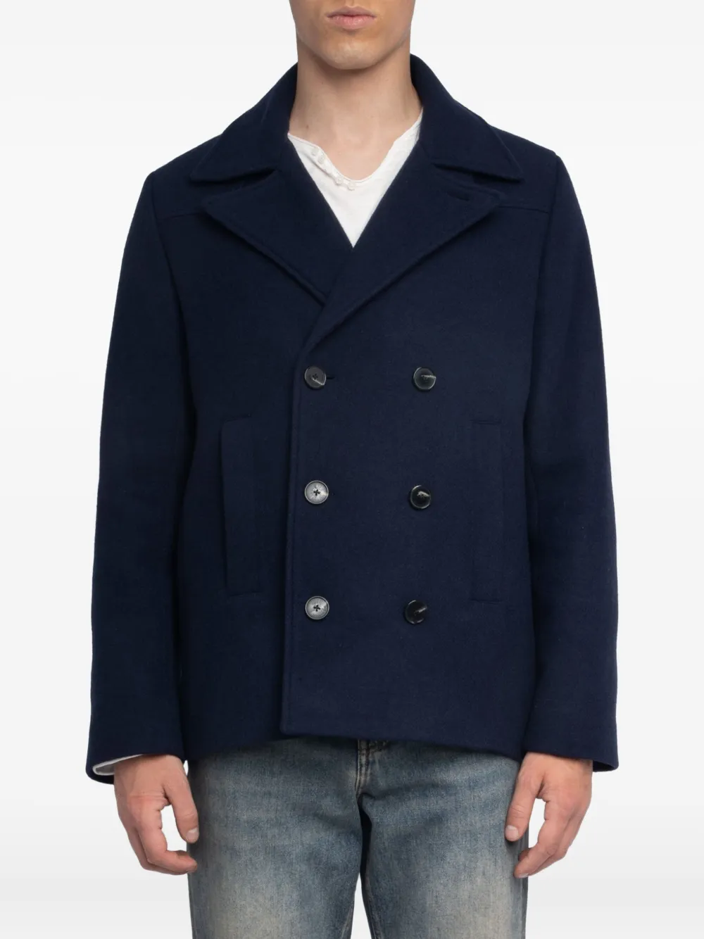 Zadig&Voltaire Sailorjas met dubbele rij knopen Blauw