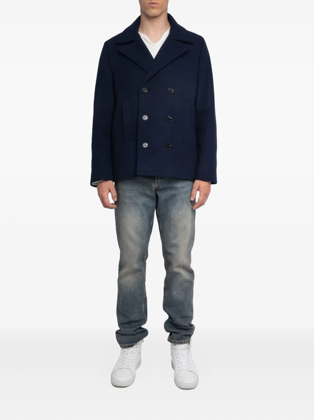 Zadig&Voltaire Sailorjas met dubbele rij knopen Blauw
