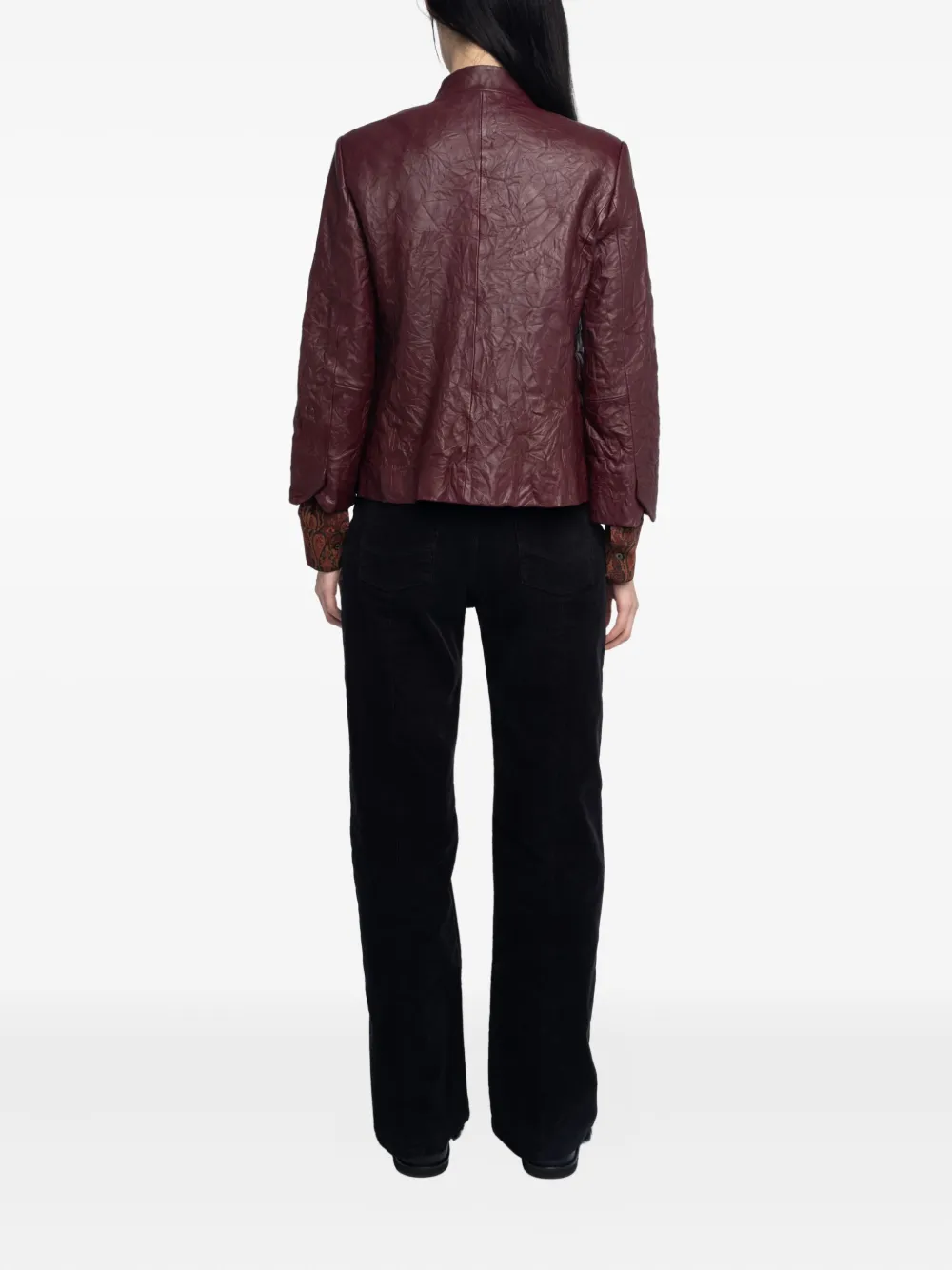 Zadig&Voltaire Gekreukt leren jack Rood