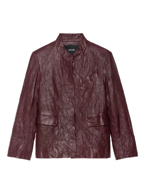 Zadig&Voltaire Crumpled Leather Jacket | Red | FARFETCH OM
