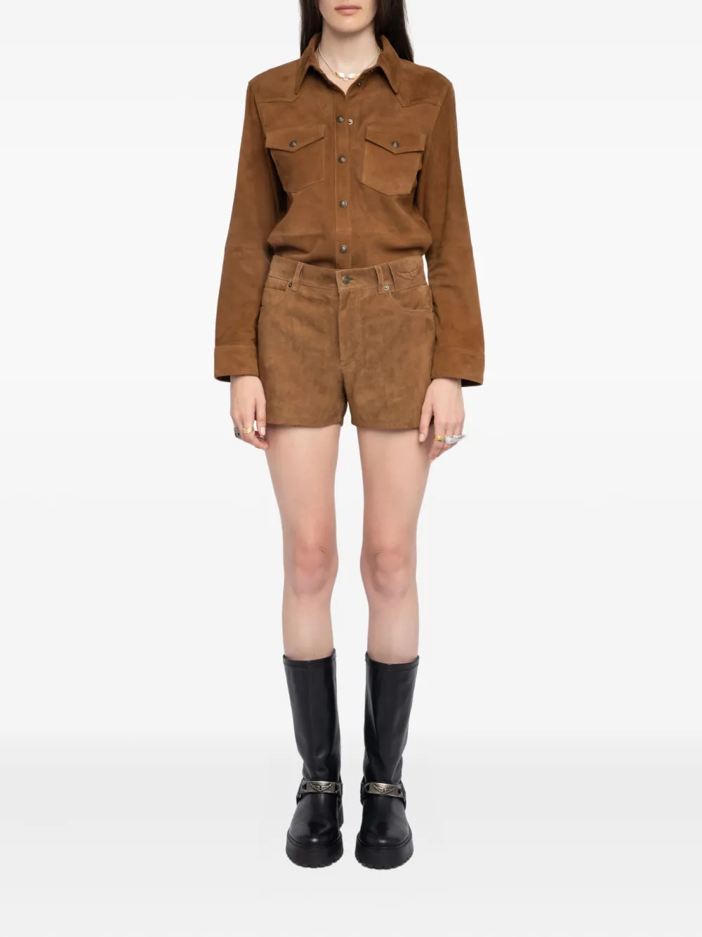 Zadig&Voltaire buckle-fastening suede shorts | Leather & Faux Leather Shorts | Image 2