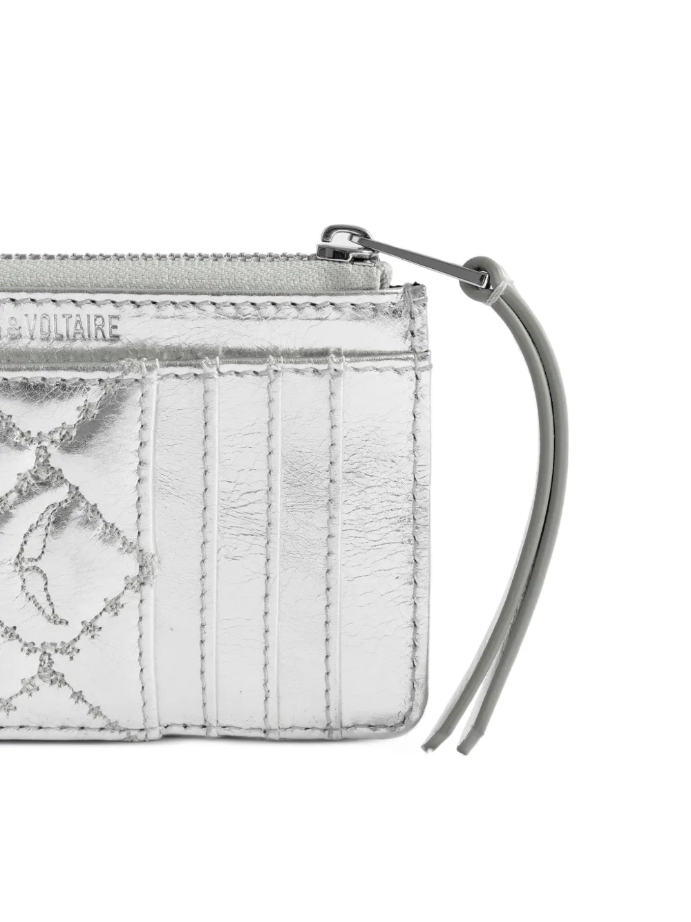 Zadig & Voltaire Diamond-pattern Wallet In Gray