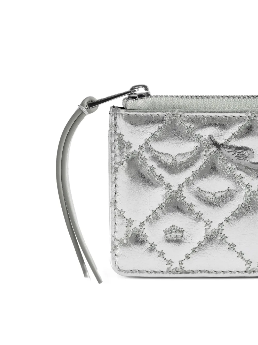 Zadig & Voltaire Diamond-pattern Wallet In Gray