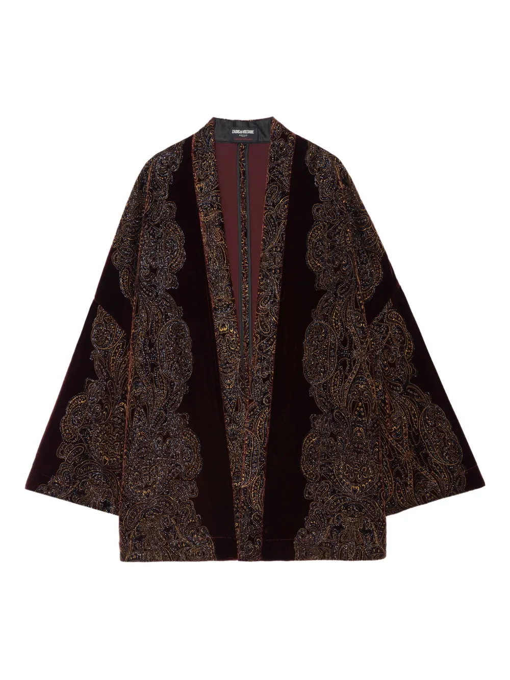 Zadig&Voltaire paisley-print velvet-effect jacket | Red | Image 1