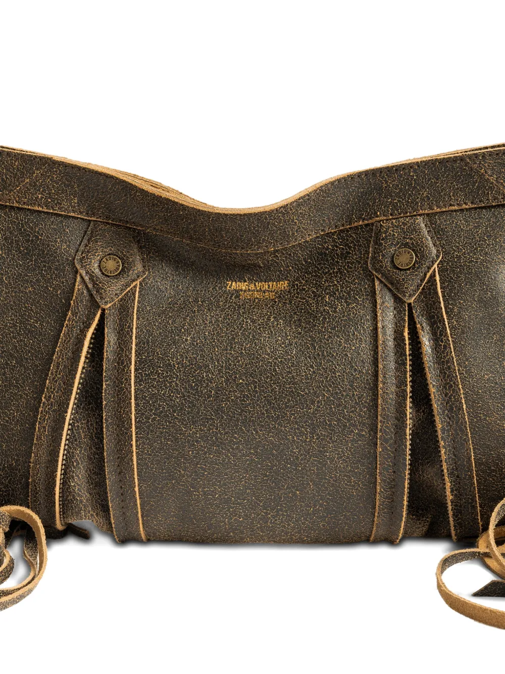 Zadig & Voltaire Sunny Moody Fringe Shoulder Bag In Brown