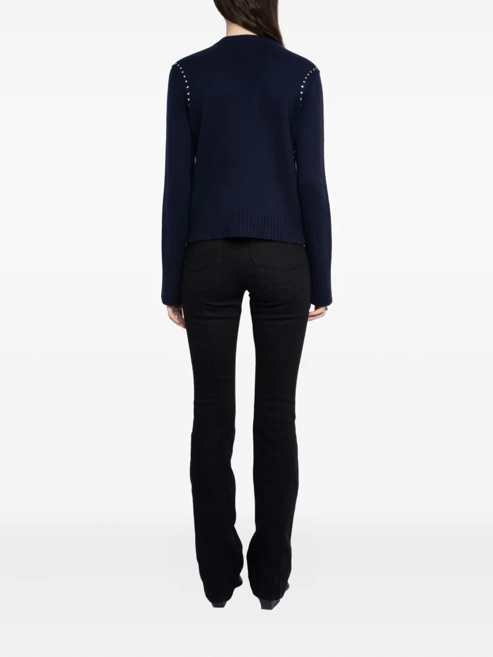 Zadig & Voltaire Embellished-shoulder Crew-neck Sweater In Multi