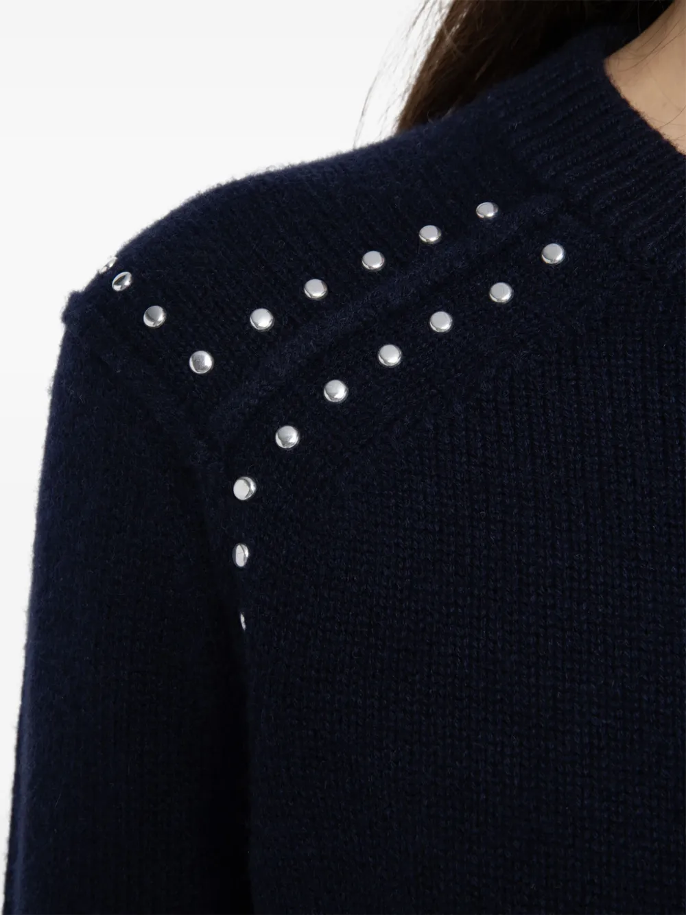 Zadig & Voltaire Embellished-shoulder Crew-neck Sweater In Multi