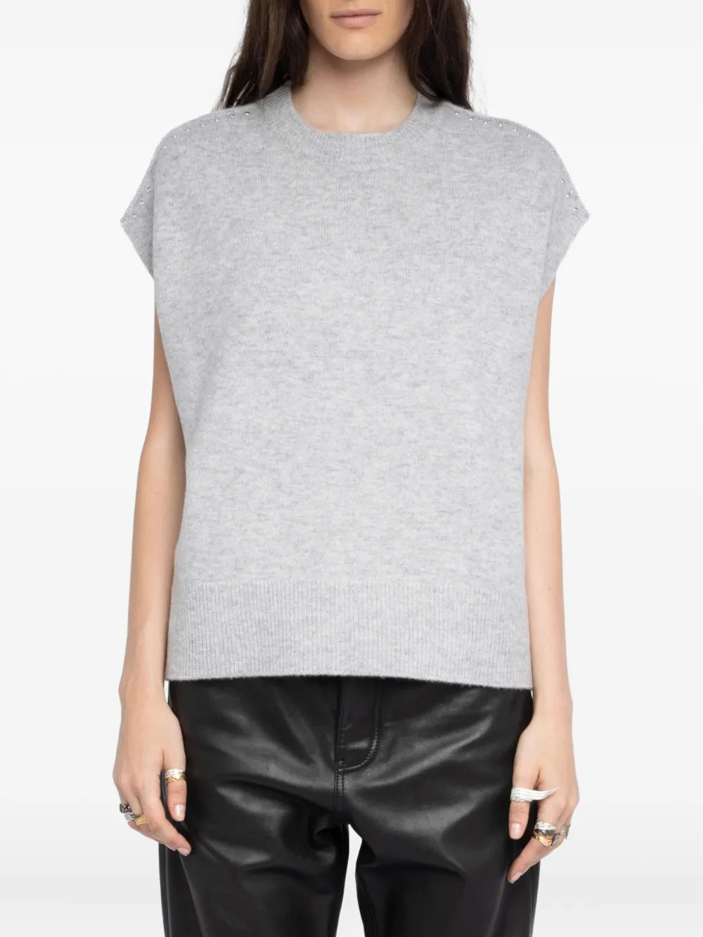 Zadig&Voltaire embellished sleeveless sweater Grijs