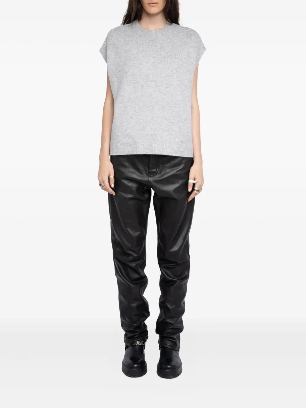 Zadig&Voltaire embellished sleeveless sweater Grijs