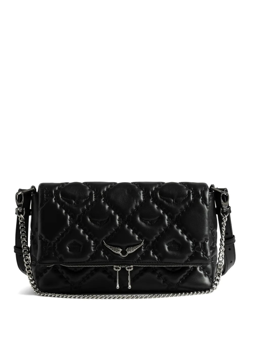 Zadig & Voltaire Rock Ii Quilted Chain Crossbody Bag In Black