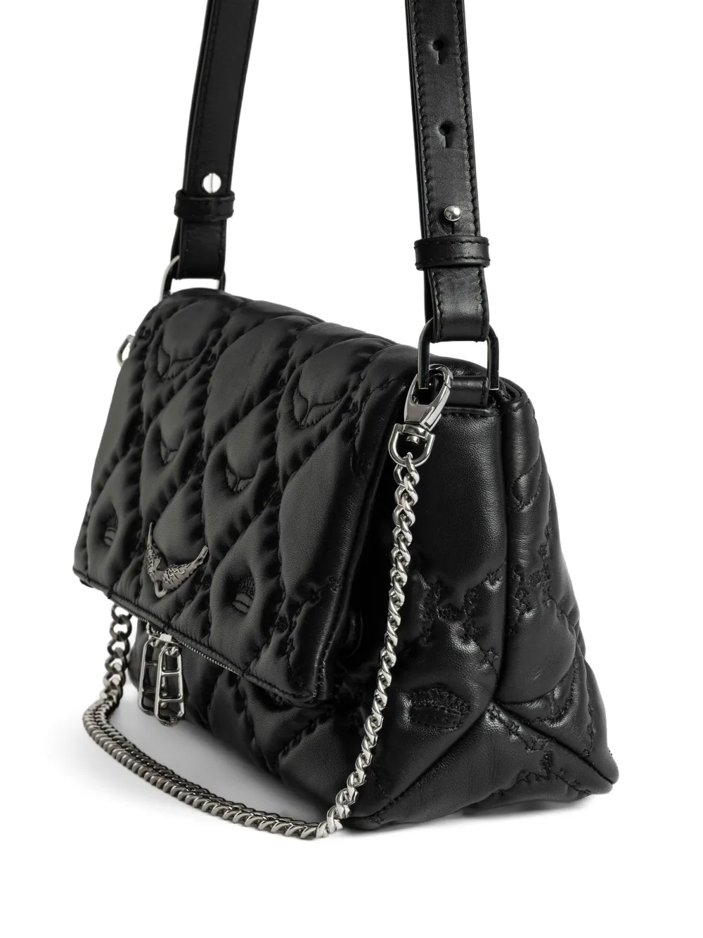 Zadig&Voltaire Rock II gewatteerde crossbodytas met ketting Zwart