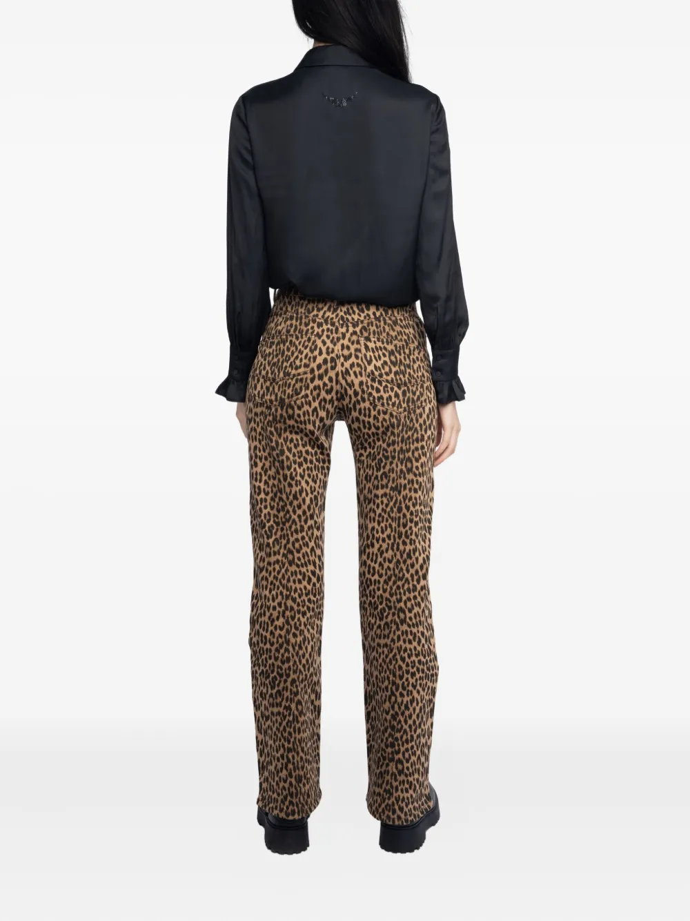 Zadig&Voltaire High waist broek met luipaardprint Beige