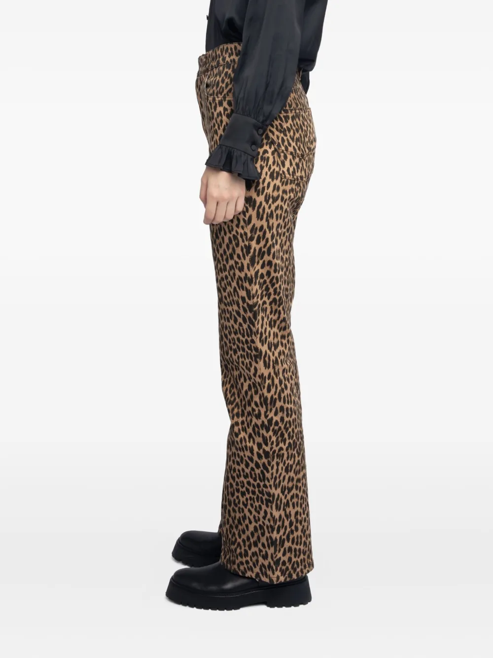 Zadig&Voltaire High waist broek met luipaardprint Beige