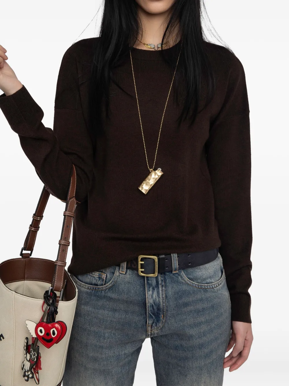 Zadig&Voltaire Cici heart-patch sweater Bruin