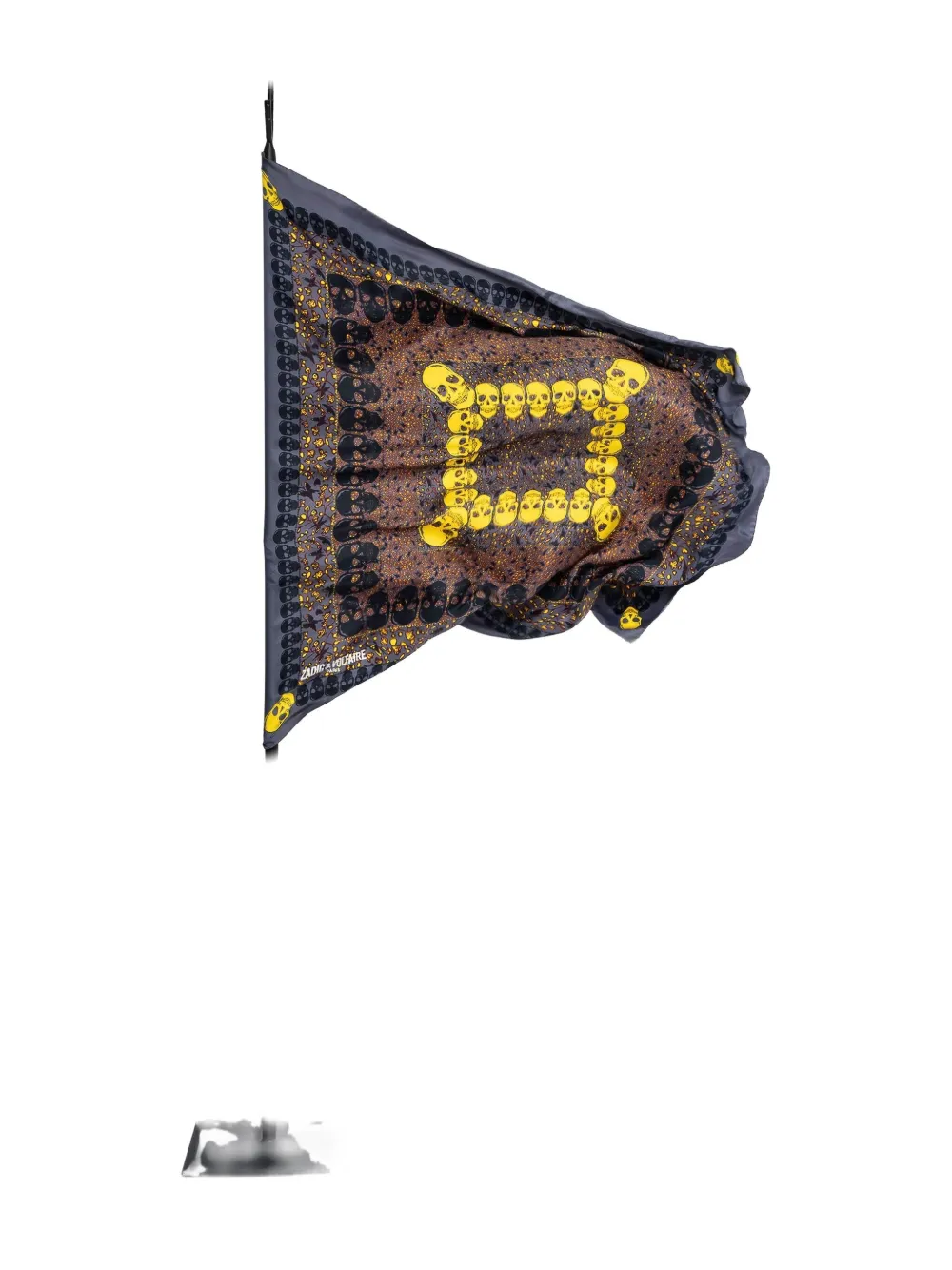 Zadig & Voltaire Womens Road Debbie Skull-print Silk Square Scarf In Brown