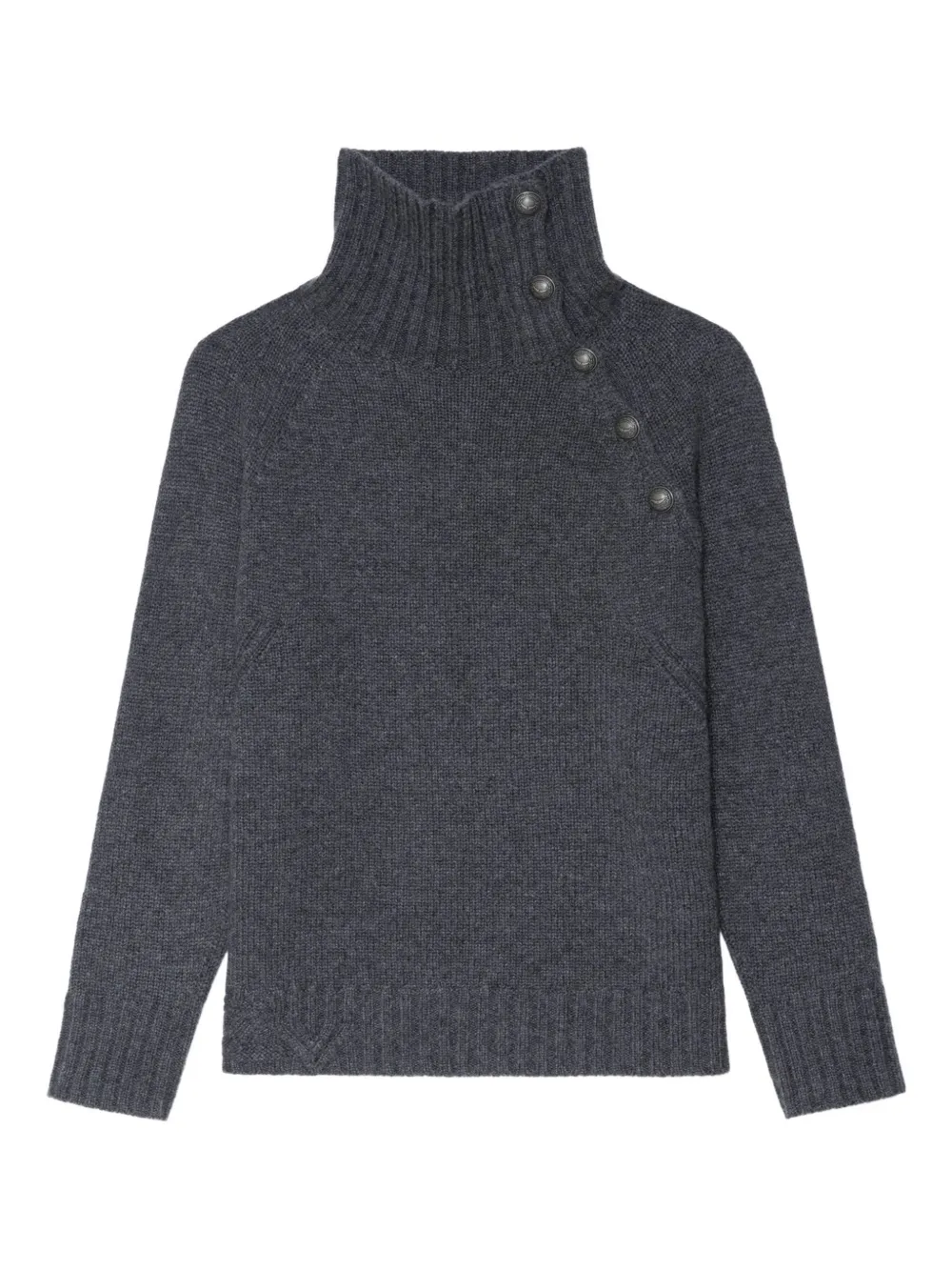Zadig & Voltaire Mora high-neck button-detail sweater - グレー Zadig & Voltaire Mora high-neck button-detail sweater - グレー