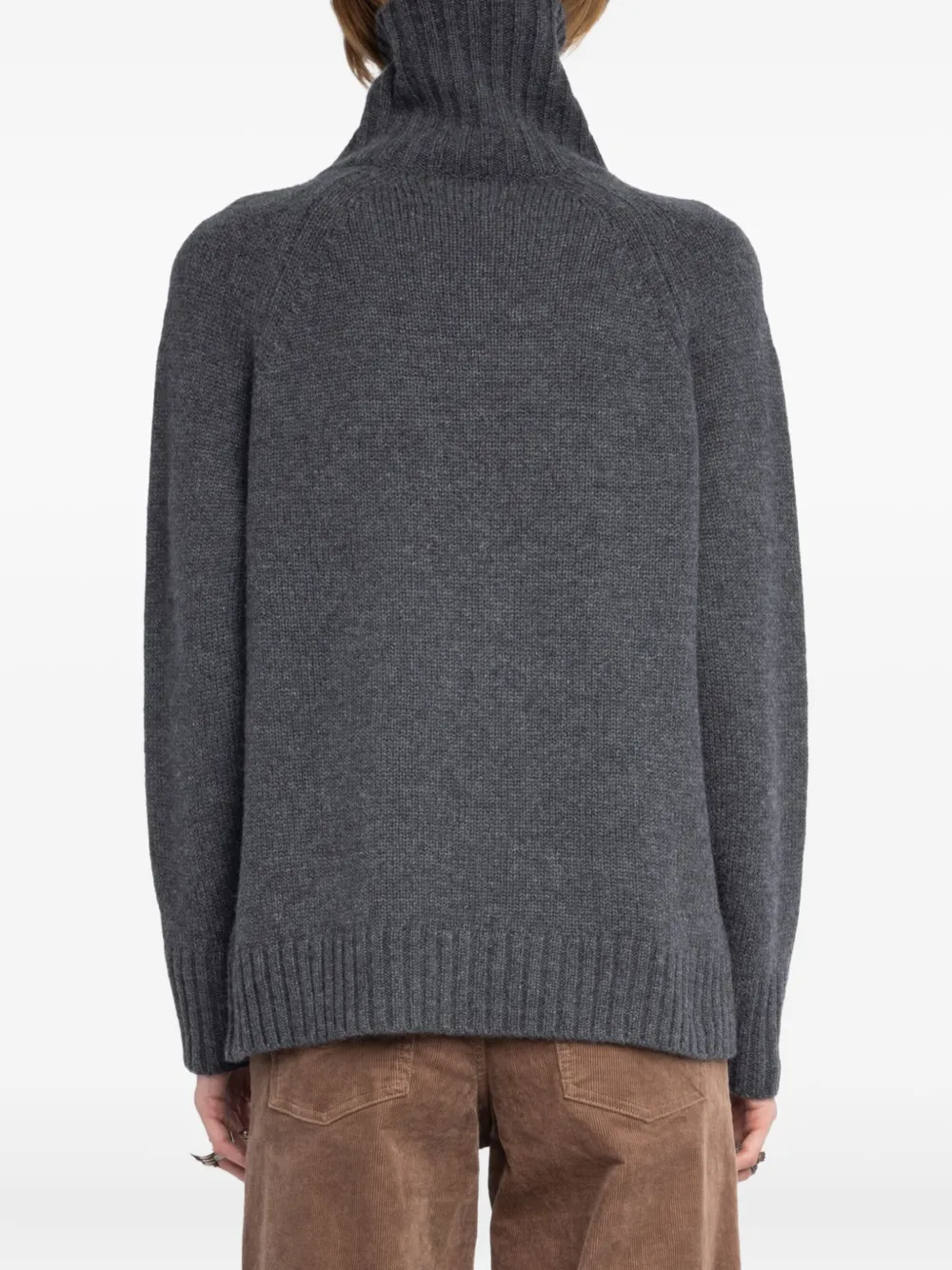 Zadig & Voltaire Mora High-neck Button-detail Sweater In Black