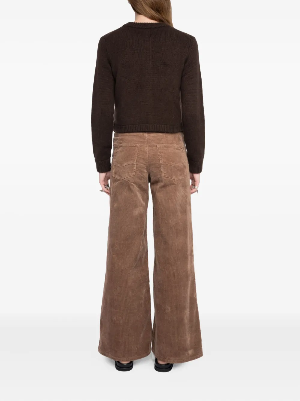 Zadig & Voltaire Button-embellished Pocket Cardigan In Brown