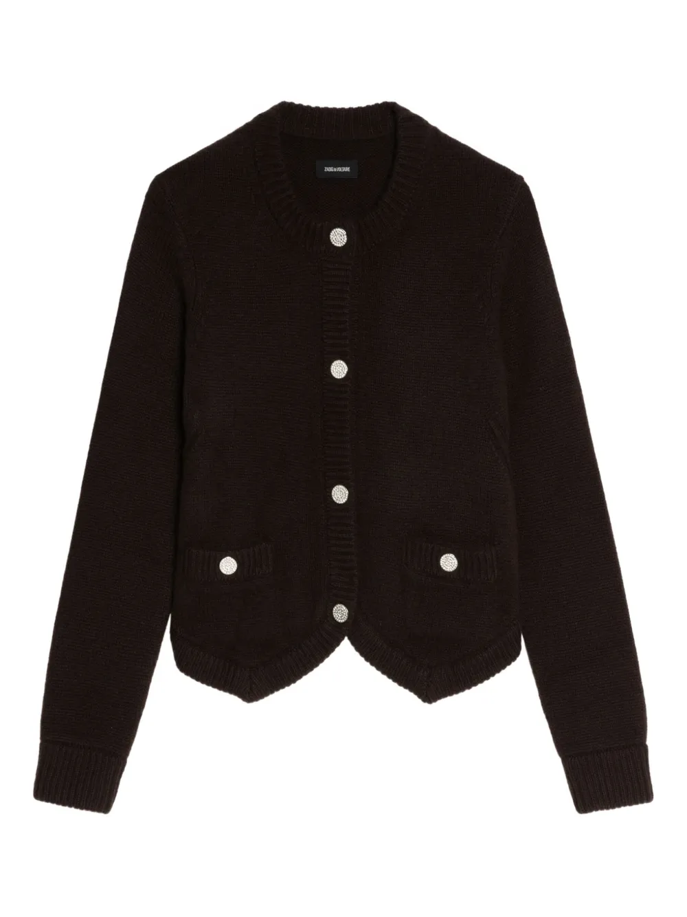 Zadig & Voltaire Button-embellished Pocket Cardigan In Brown