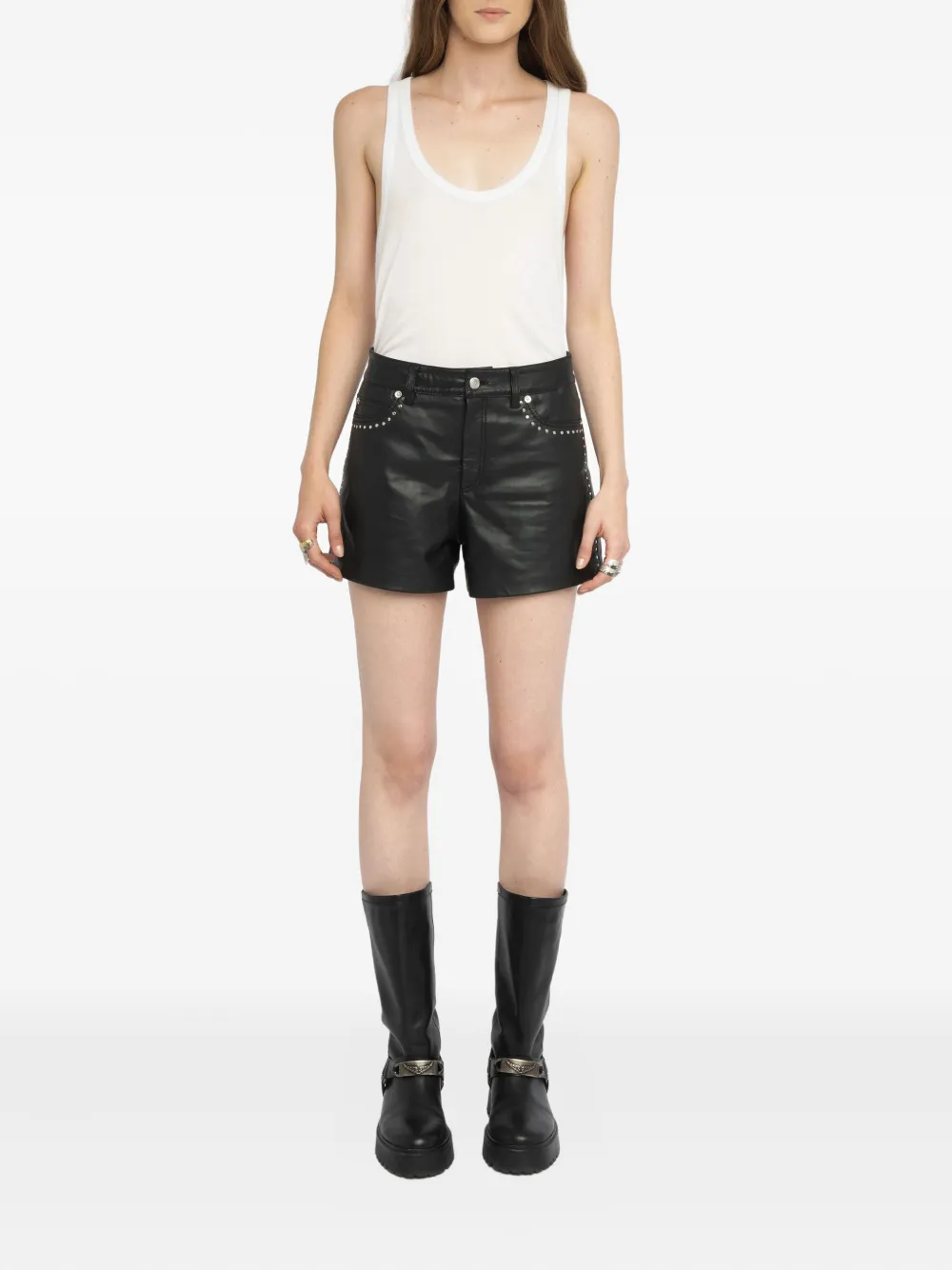 Zadig & Voltaire Studded Pocket Shorts In Black