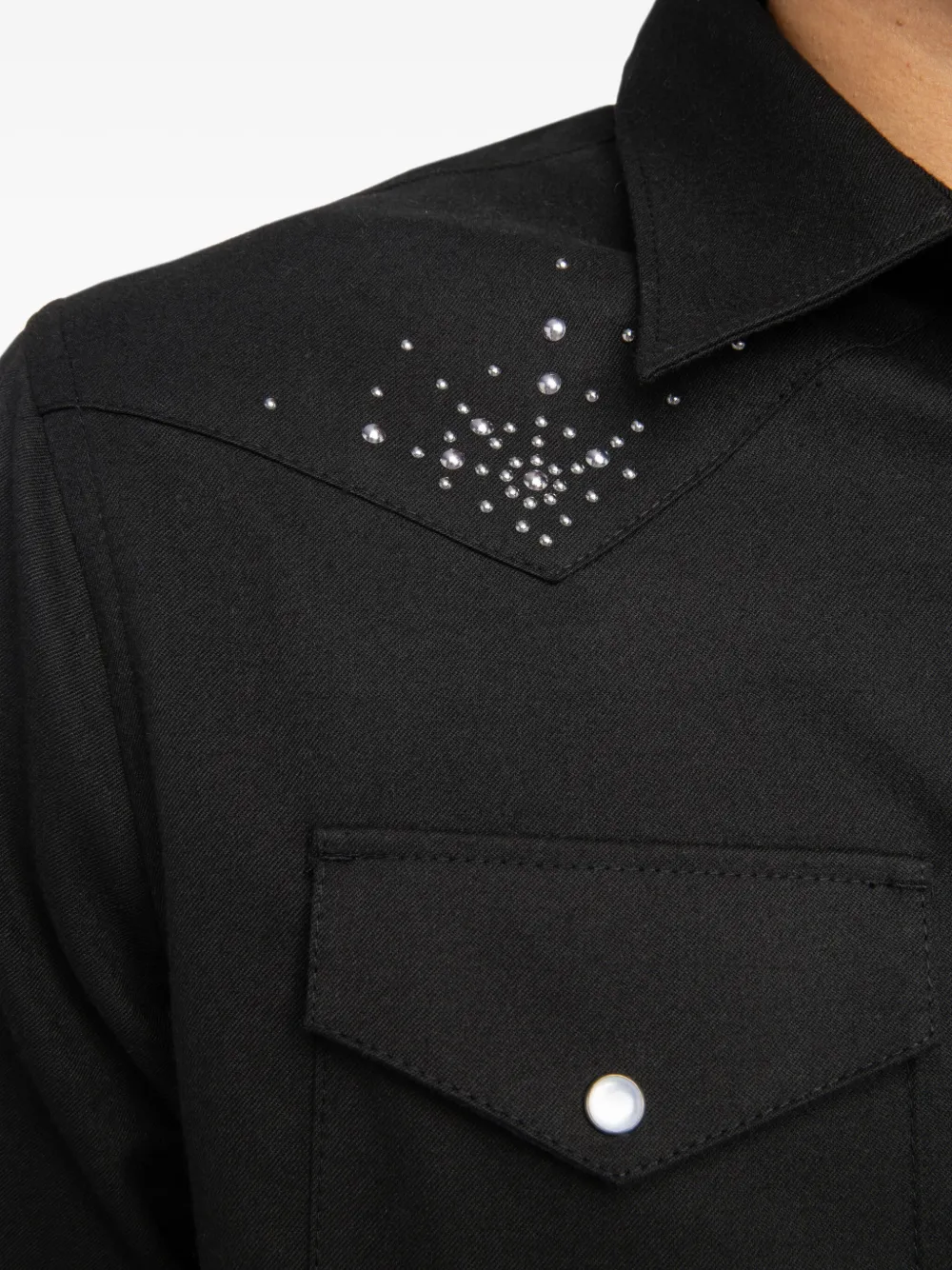 Zadig & Voltaire Saby Embellished Pocket Shirt In Black