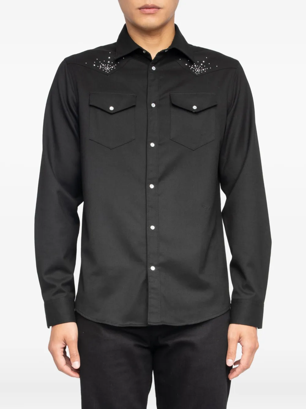 Zadig & Voltaire Saby Embellished Pocket Shirt In Black