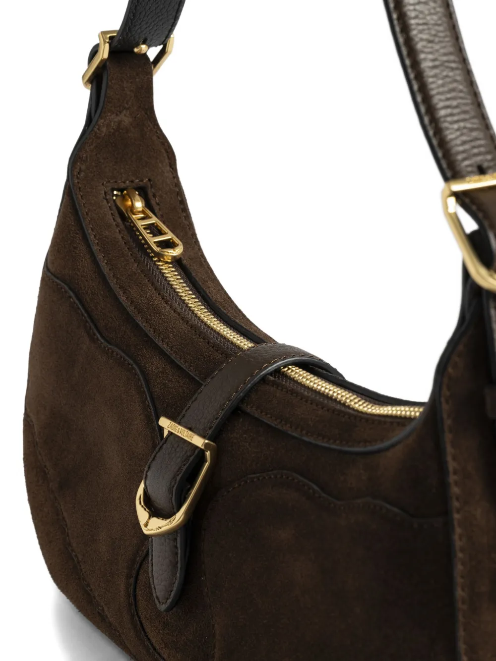 Zadig & Voltaire Moonrise Suede Shoulder Bag In Brown