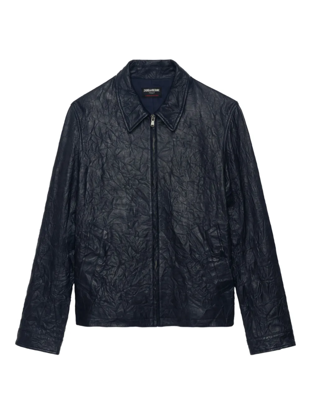 Zadig&Voltaire Leren jack met rits Blauw