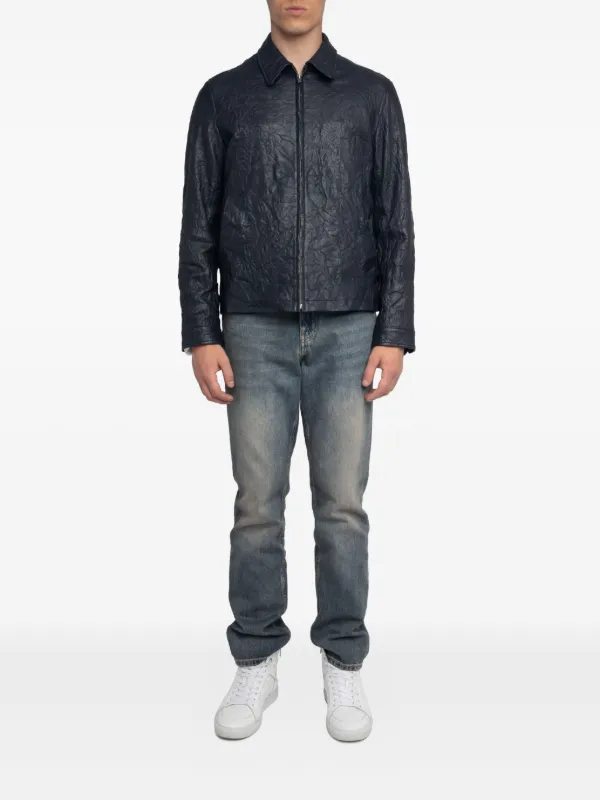 mementos ZADIG&VOLTAIRE レザージャケット Zadig&Voltaire ジップアップ レザージャケット | ブルー