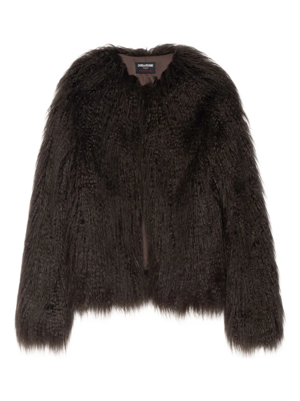 Zadig & Voltaire Shaggy Faux-fur Coat In Brown