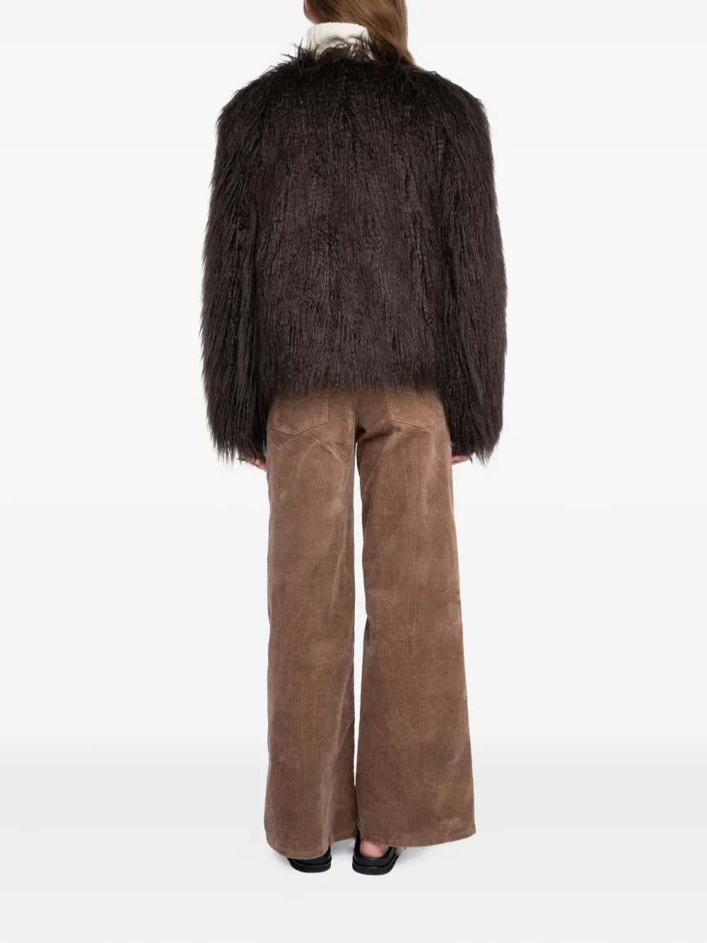 Zadig & Voltaire Shaggy Faux-fur Coat In Brown
