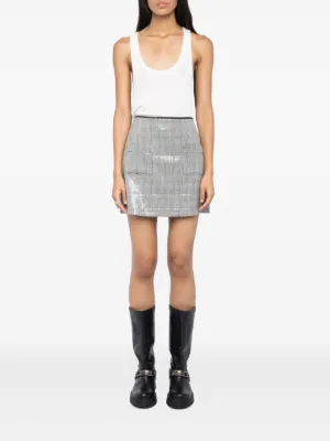スカート ZADIG & VOLTAIRE Woman Skirt Multicolor WWSK01578 404 Zadig & Voltaire - Ivory, Purple, & Blue Multi Color Print