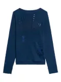Zadig&Voltaire embellished V-neck top - Blue