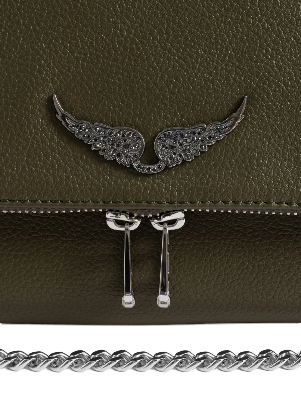 Zadig & Voltaire Rocky Wings Chain-strap Shoulder Bag In Green