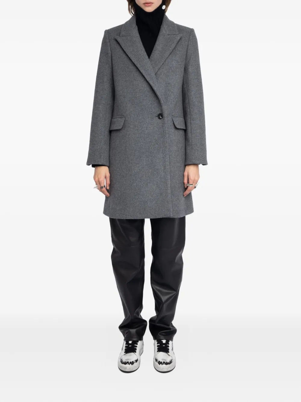 Zadig & Voltaire Single-button Coat In Gray