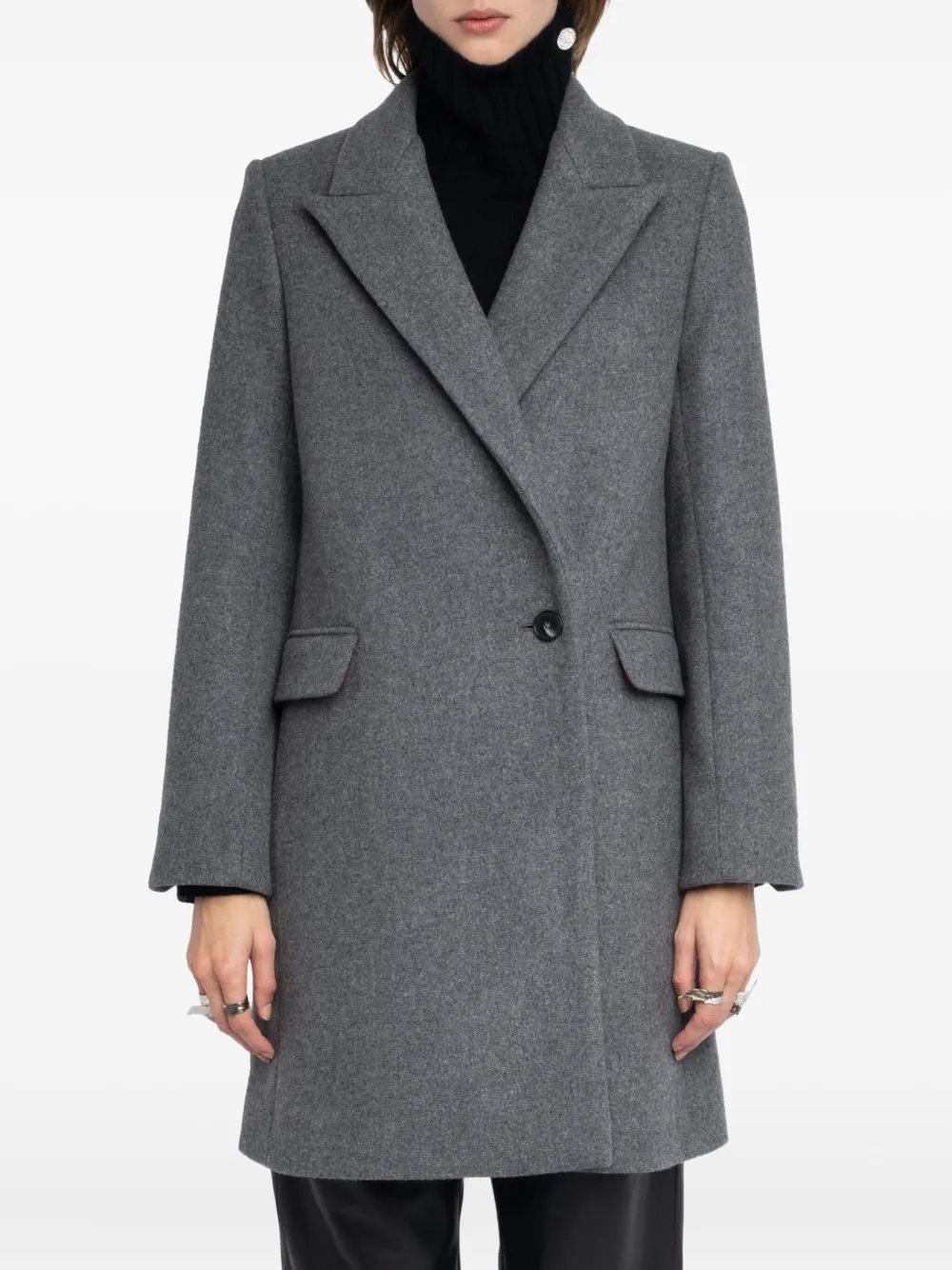 Zadig & Voltaire Single-button Coat In Gray