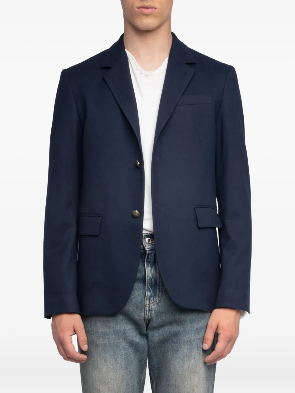 Zadig & Voltaire Single-breasted Notched-lapel Blazer In Blue