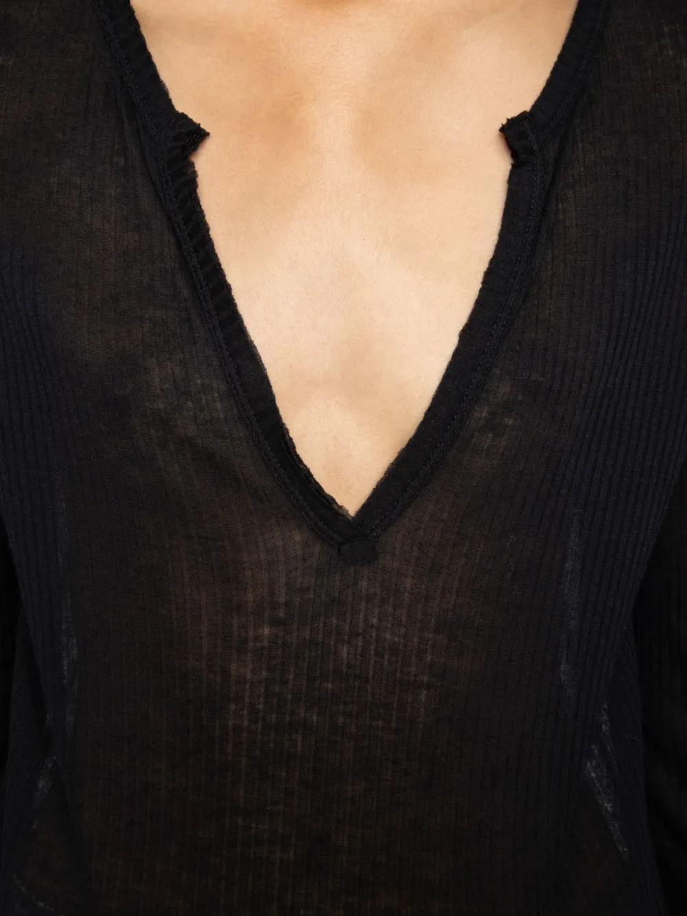 Zadig & Voltaire Ribbed Long-sleeve Top In Black
