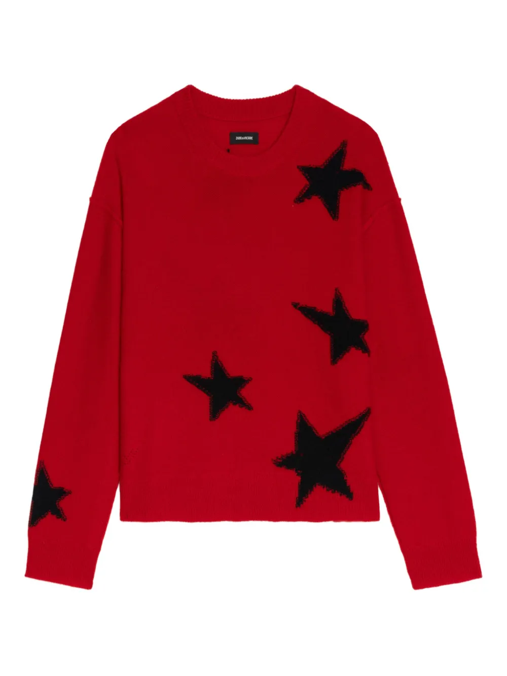 Zadig & Voltaire Markuz Ws Stars Graphic Cashmere Sweater In Red