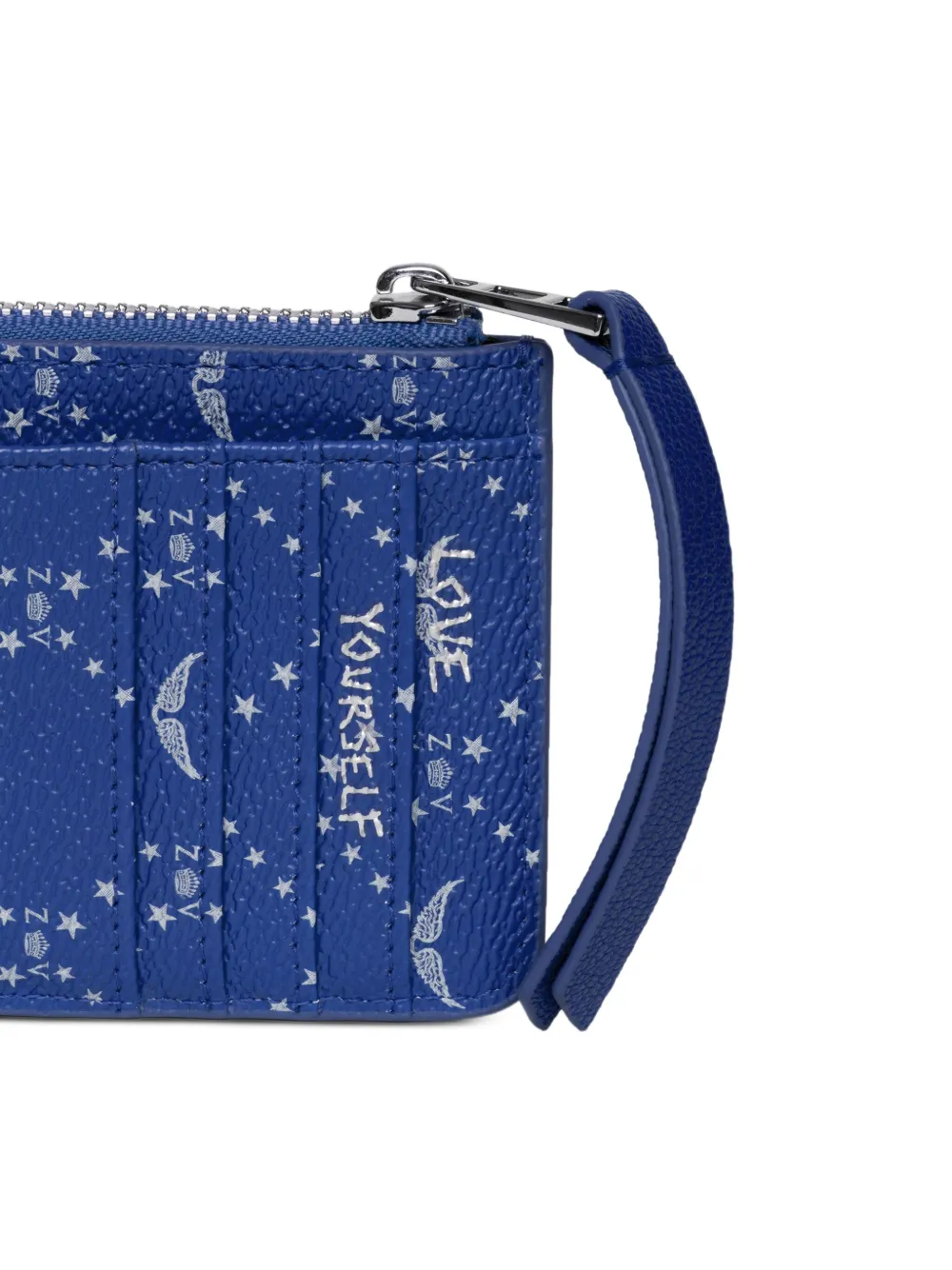 Zadig & Voltaire Diamond-print Wallet In Blue