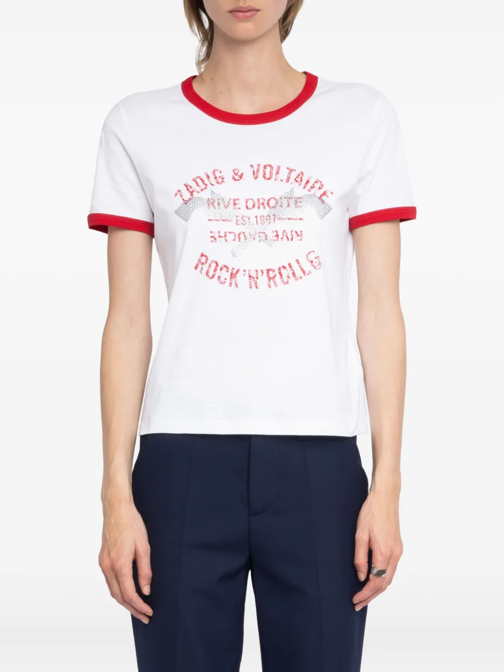 Zadig&Voltaire rhinestone-embellished T-shirt Wit