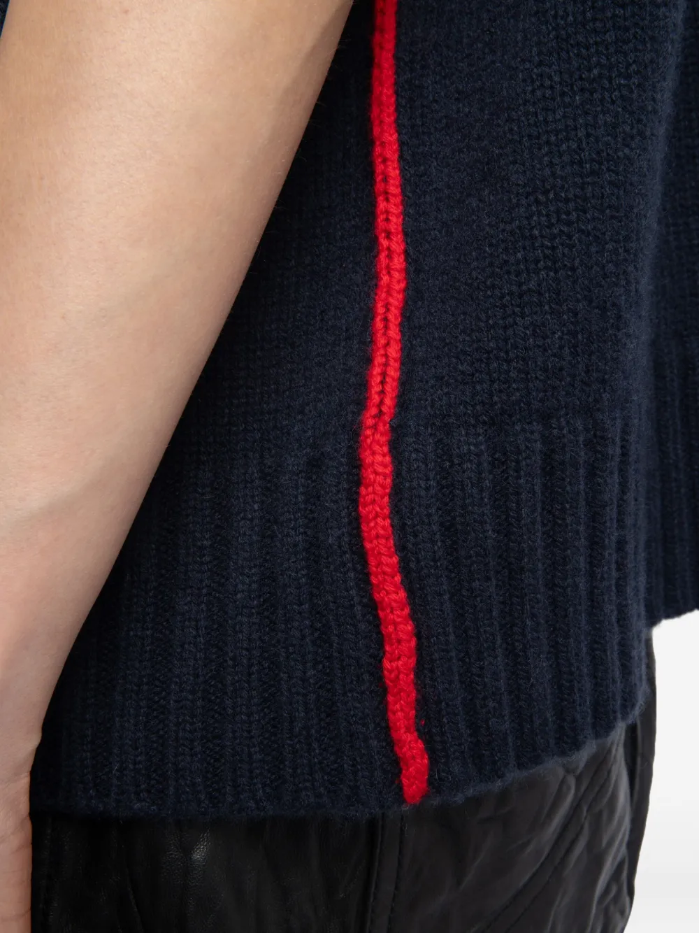 Zadig&Voltaire red-trimmed sleeveless sweater Blauw