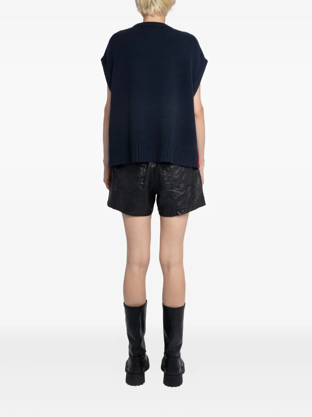 Zadig&Voltaire red-trimmed sleeveless sweater Blauw