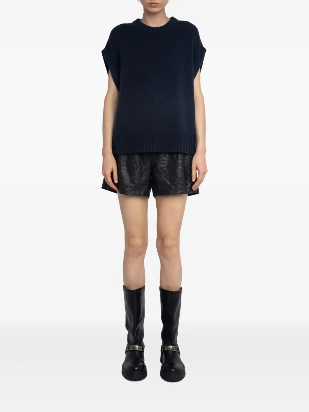 Zadig&Voltaire red-trimmed sleeveless sweater Blauw