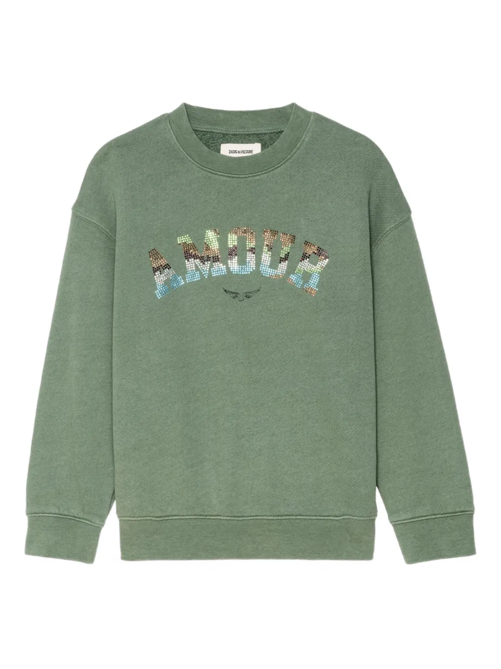 Zadig&Voltaire crystal-embellished sweatshirt | Green | Image 1