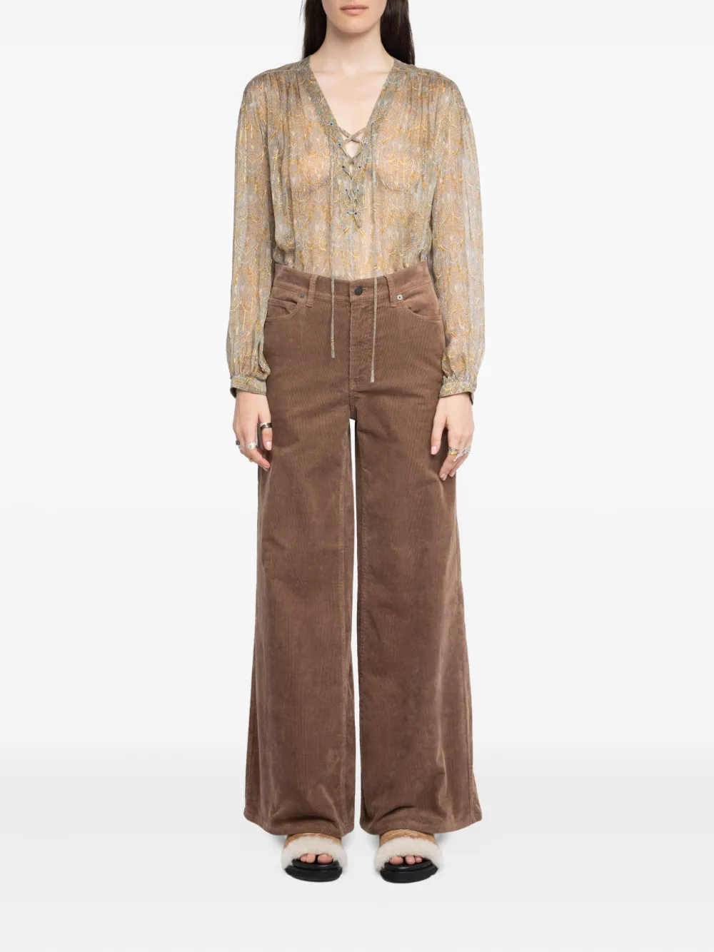 Zadig&Voltaire logo-patch wide-leg trousers | Wide-Leg Pants | Image 2