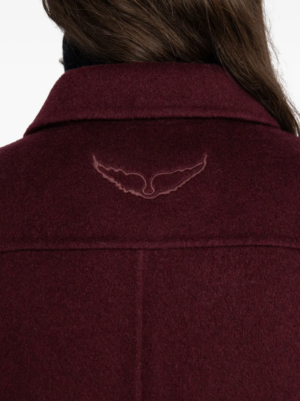 Zadig & Voltaire Liam Button-fastening Cropped Jacket In Burgundy