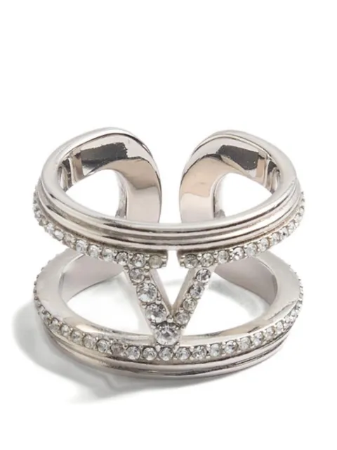 Valentino Garavani Ovalette metal and Swarovski® crystal ring