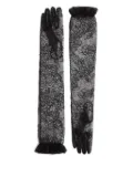 Valentino Garavani VLogo Signature ruffled lace gloves - Black